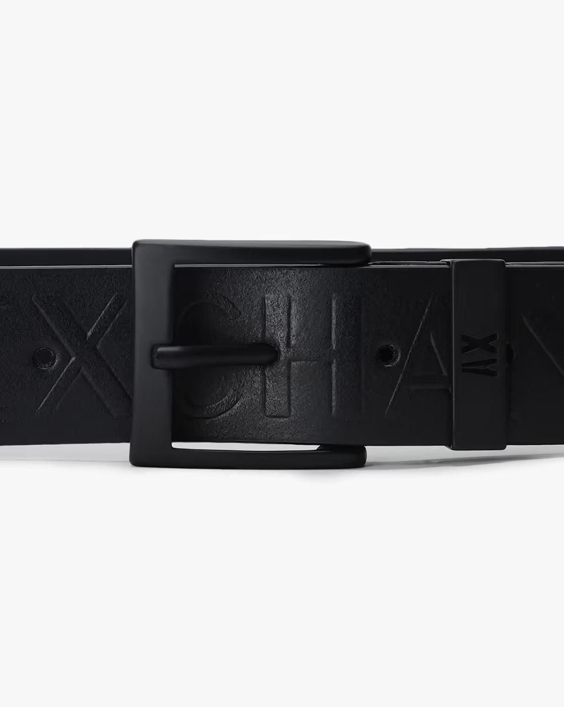 ARMANI EXCHANGE All-Over Embossed Logo Leather Belt