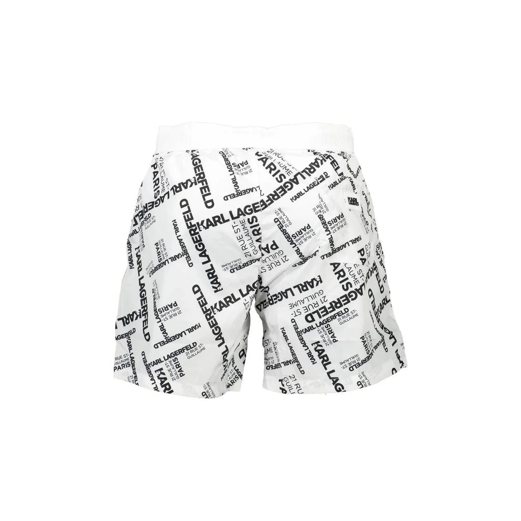 KARL LAGERFELD BEACHWEAR MEN'S SWIMWEAR WHITE LOGO
