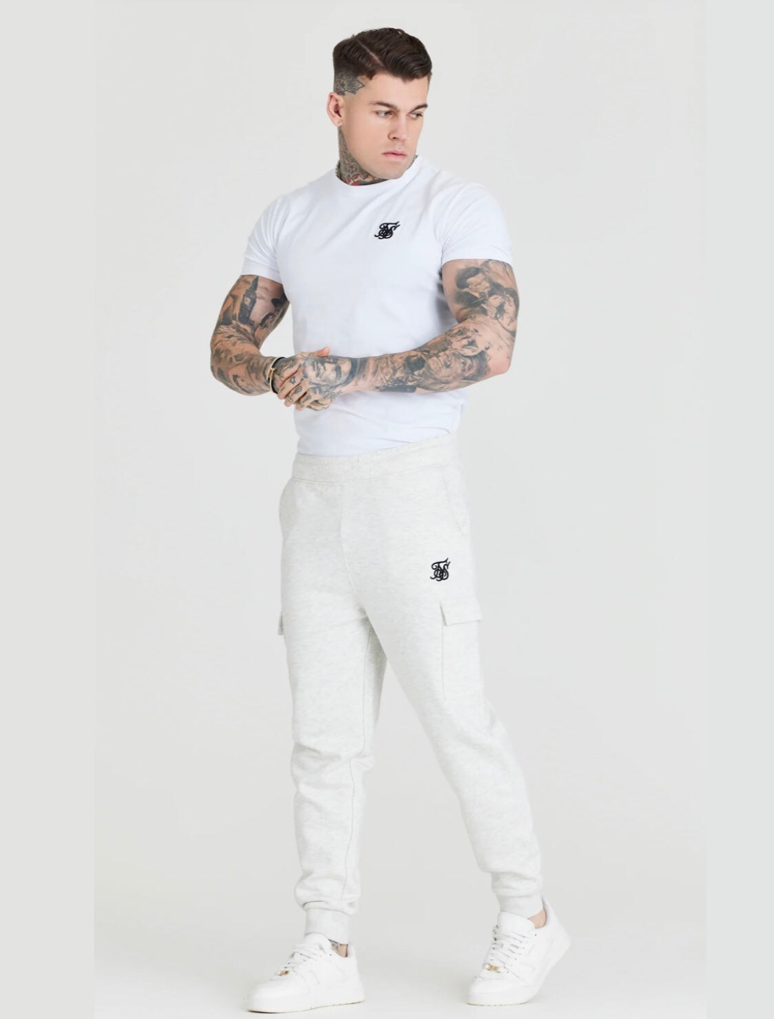 Snow Marl Fleece Cargo Jogger | SikSilk