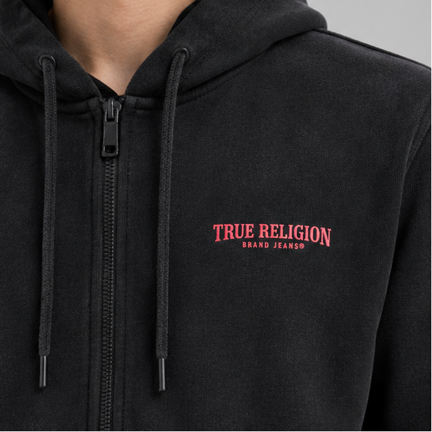True Religion Classic Small Arch Logo Zip Hoodie