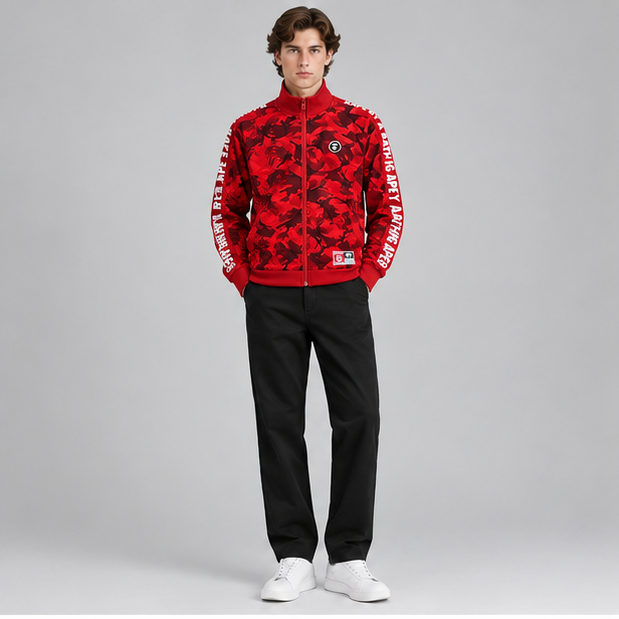 AAPE by A Bathing Ape® red camouflage track/zip jacket