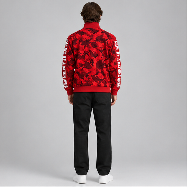 AAPE by A Bathing Ape® red camouflage track/zip jacket