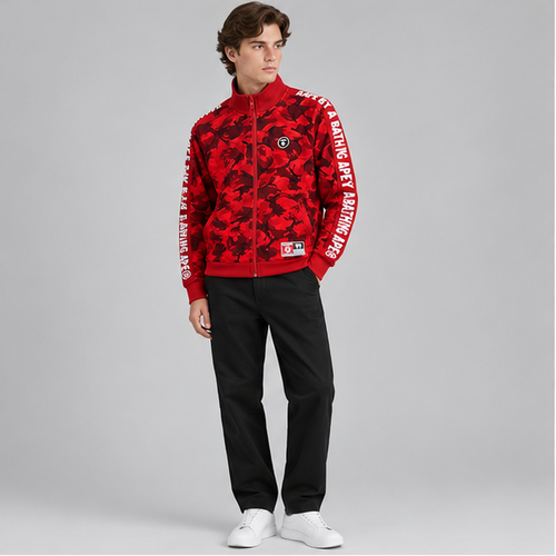 AAPE by A Bathing Ape® red camouflage track/zip jacket