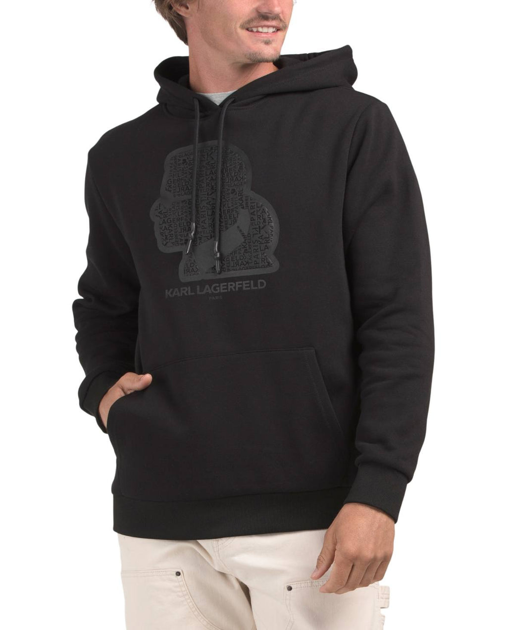 Karl Lagerfeld Paris Slim Fit Cameo Logo Graphic Hoodie