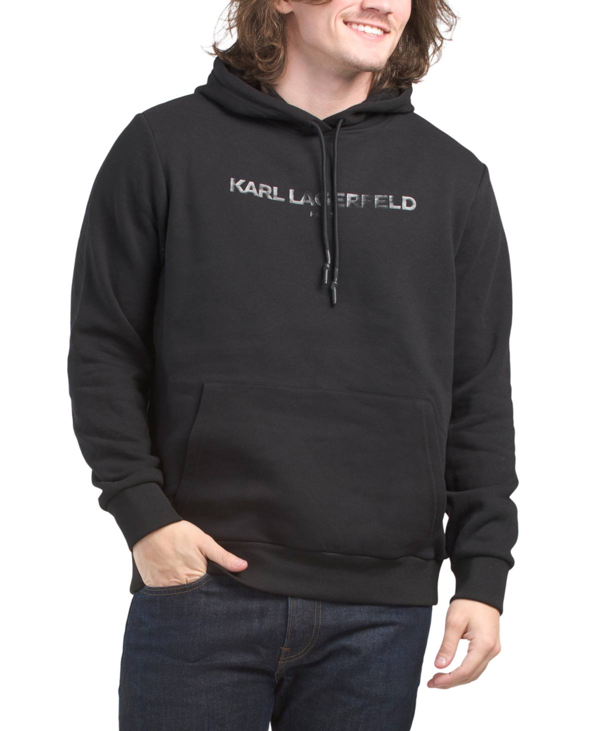 Karl Lagerfeld Paris Classic French Terry Embossed Logo Hoodie