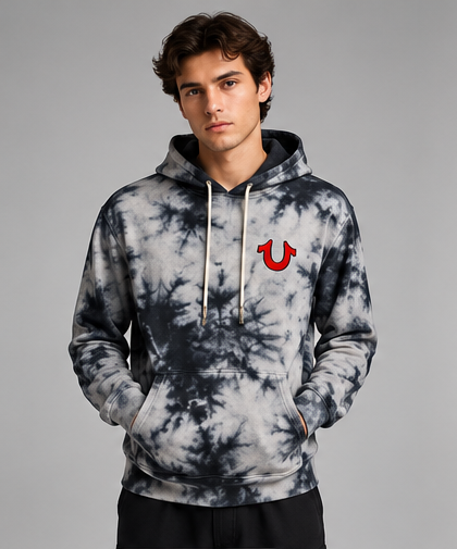 True Religion Tie Dye Buddha Logo Hoodie