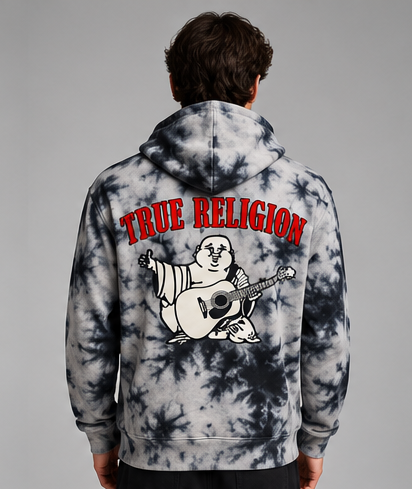 True Religion Tie Dye Buddha Logo Hoodie