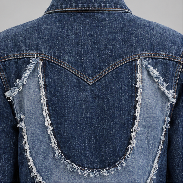 True Religion Jimmy Deconstructed Horseshoe Denim Jacket