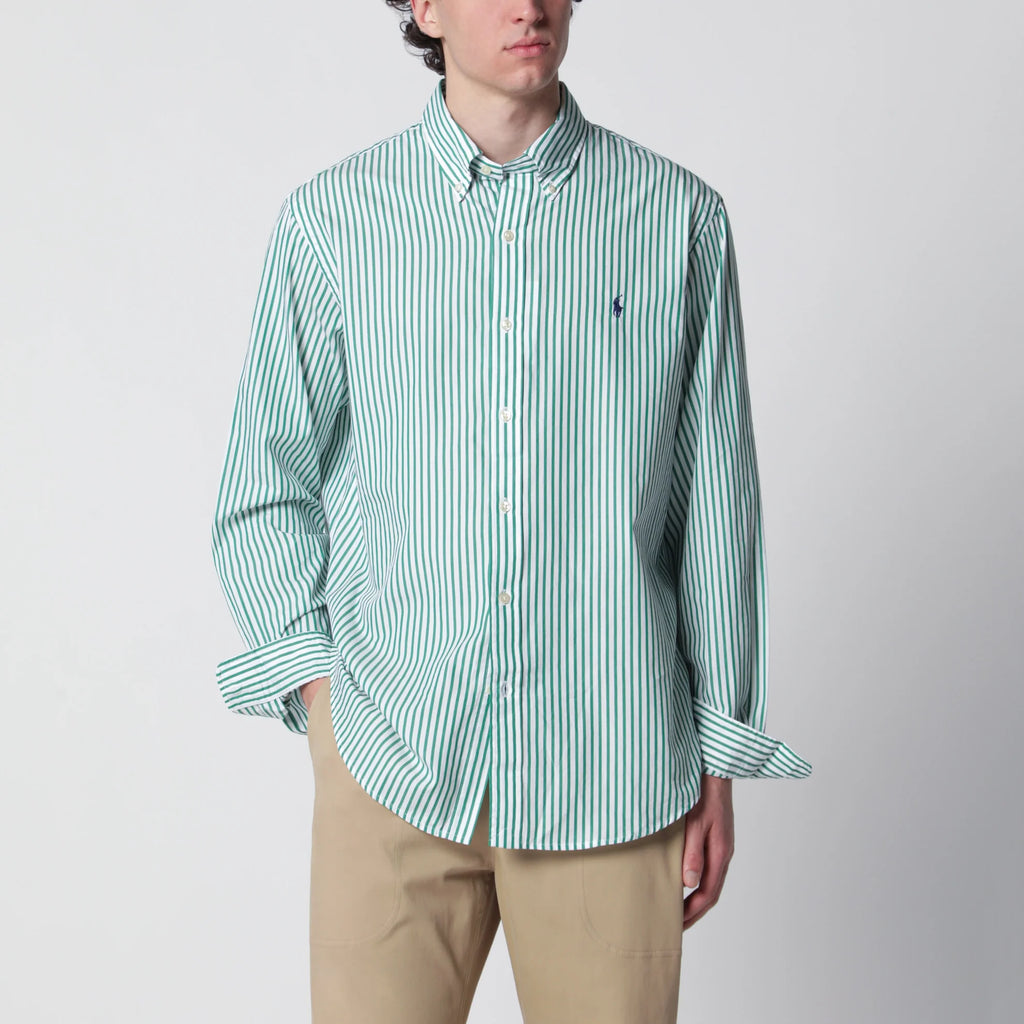 Polo Ralph Lauren  White/green striped Custom-Fit shirt