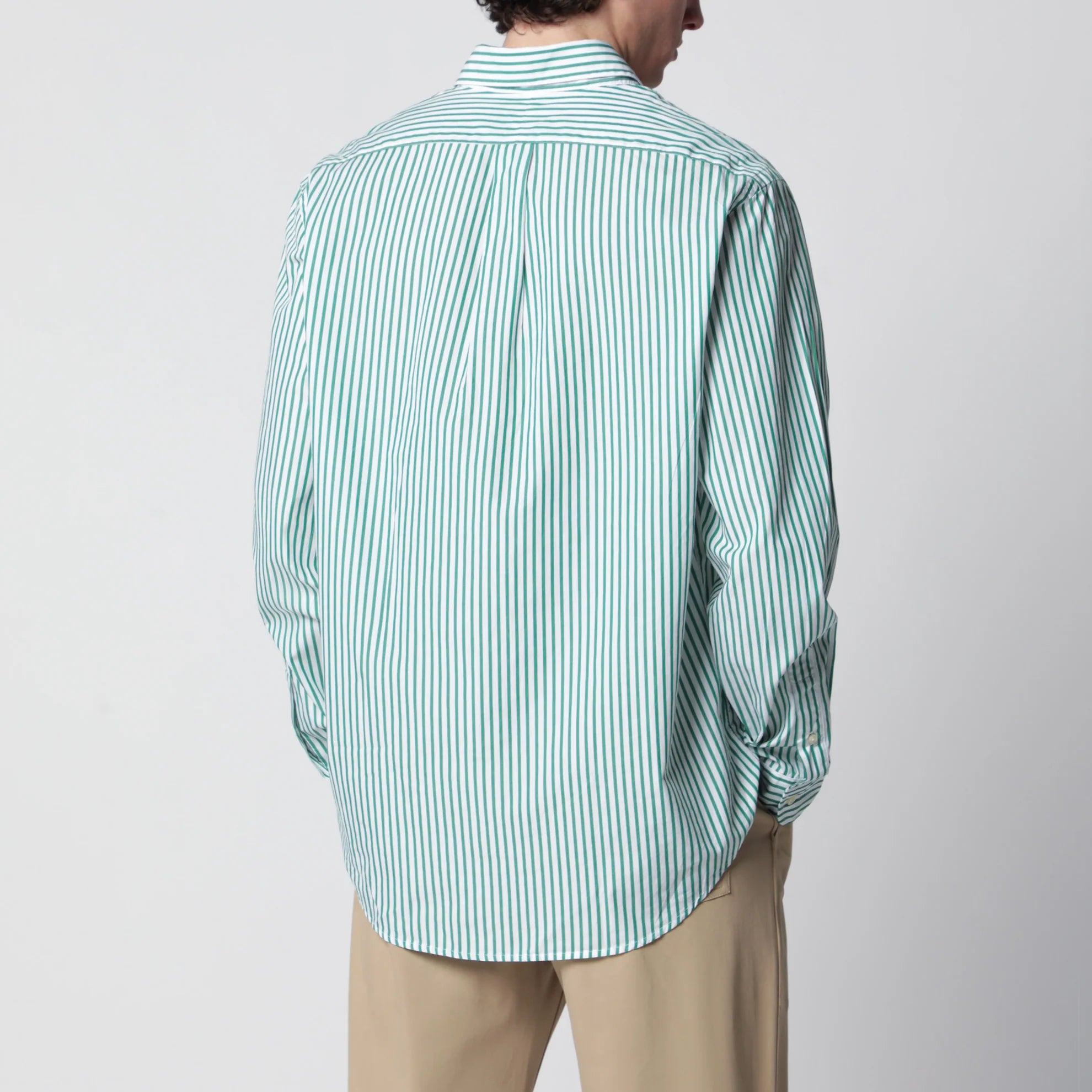 Polo Ralph Lauren  White/green striped Custom-Fit shirt