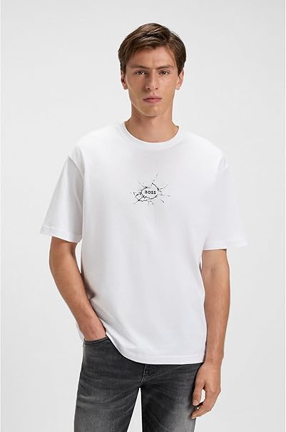 BOSS Te Voyage Relaxed-fit T-Shirt in Cotton with Logo Artwork