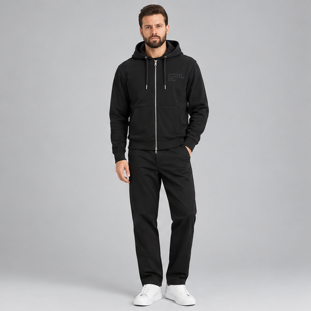 Armani Exchange Zip-Up Sweatshirt in Cotton French