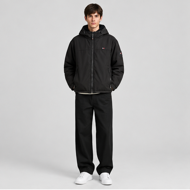 Tommy Hilfiger Men's Softshell Hooded Jacket With Sherpa Lining