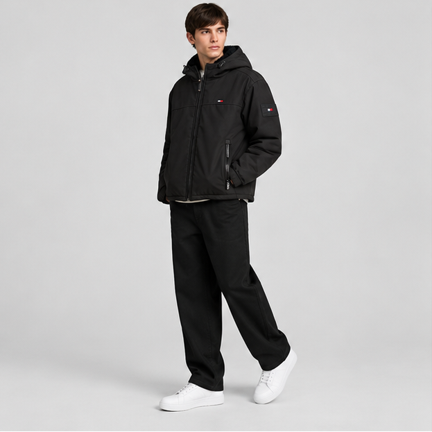 Tommy Hilfiger Men's Softshell Hooded Jacket With Sherpa Lining