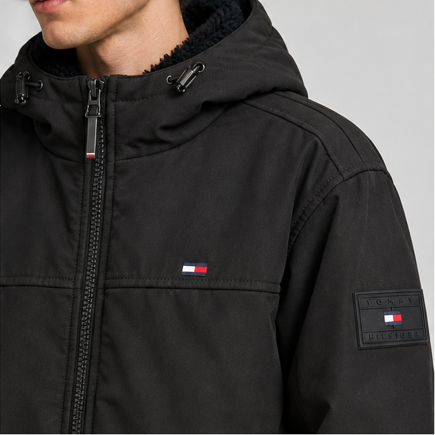 Tommy Hilfiger Men's Softshell Hooded Jacket With Sherpa Lining