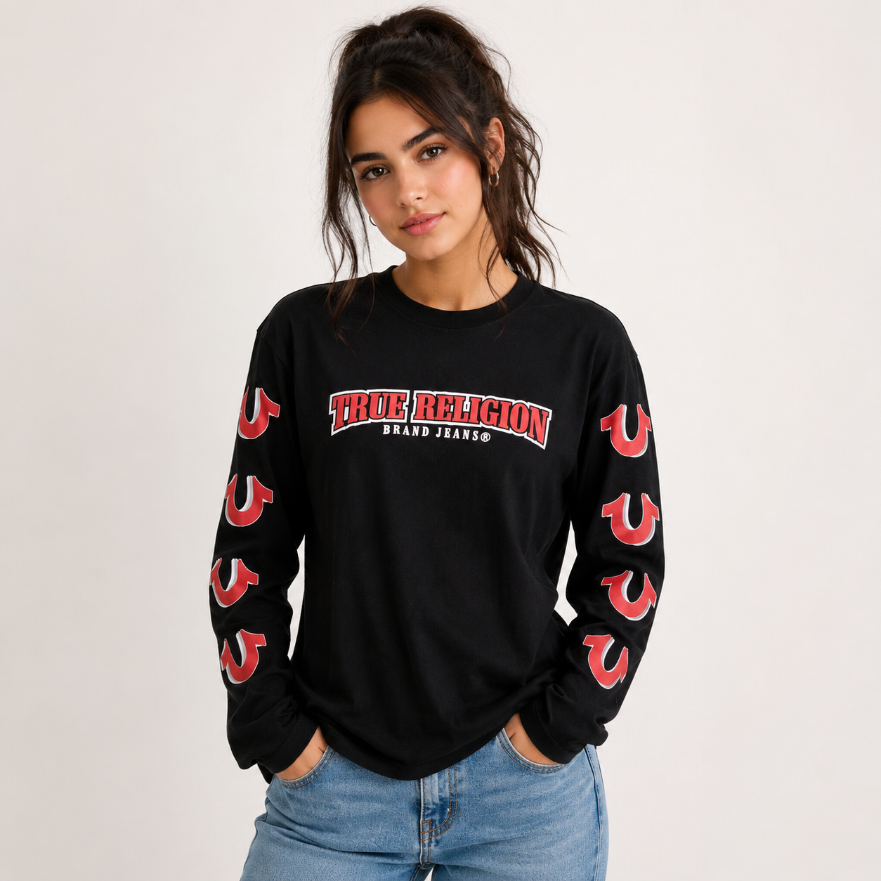 True Religion Repeated Horseshoe Long Sleeve