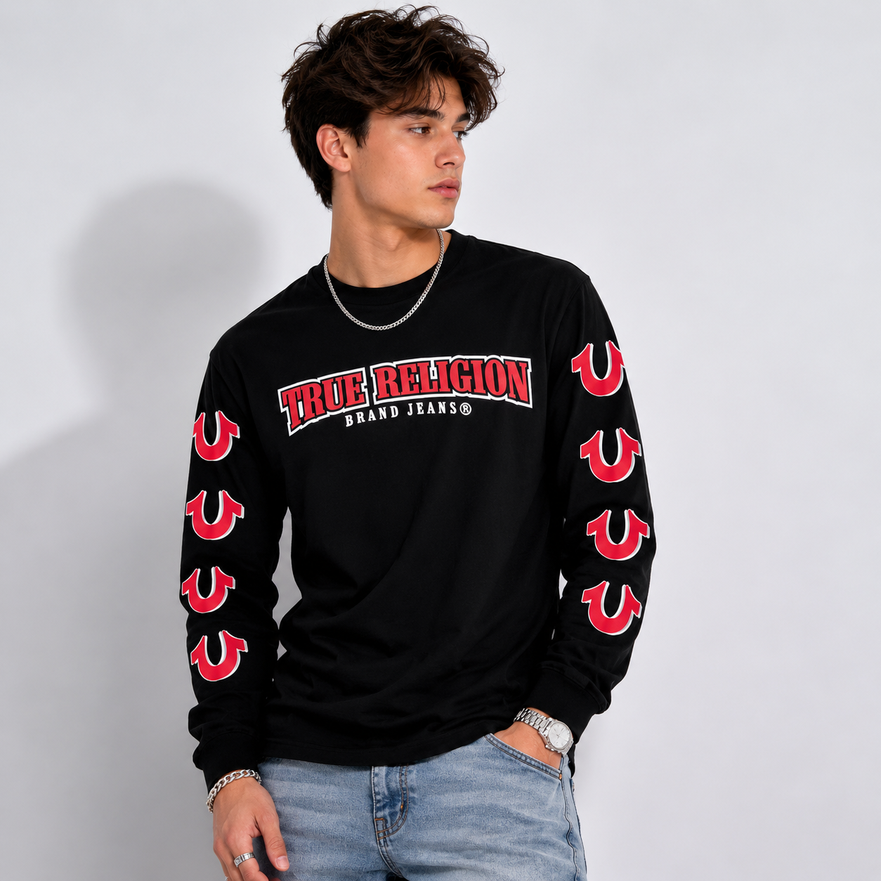 True Religion Repeated Horseshoe Long Sleeve