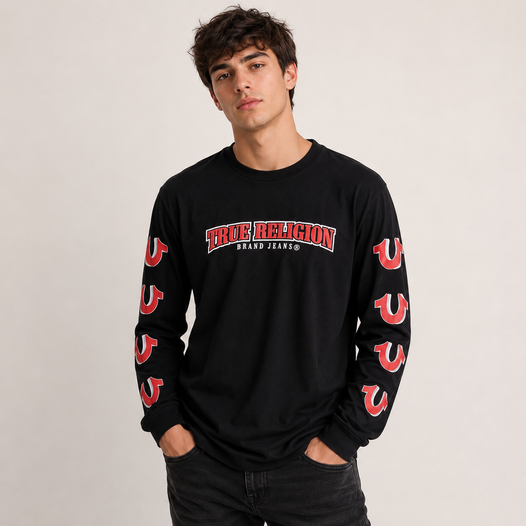 True Religion Repeated Horseshoe Long Sleeve
