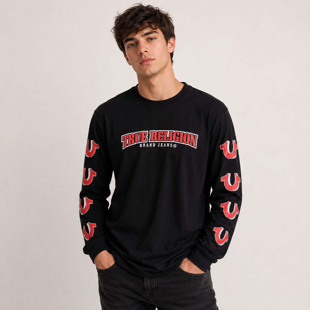True Religion Repeated Horseshoe Long Sleeve