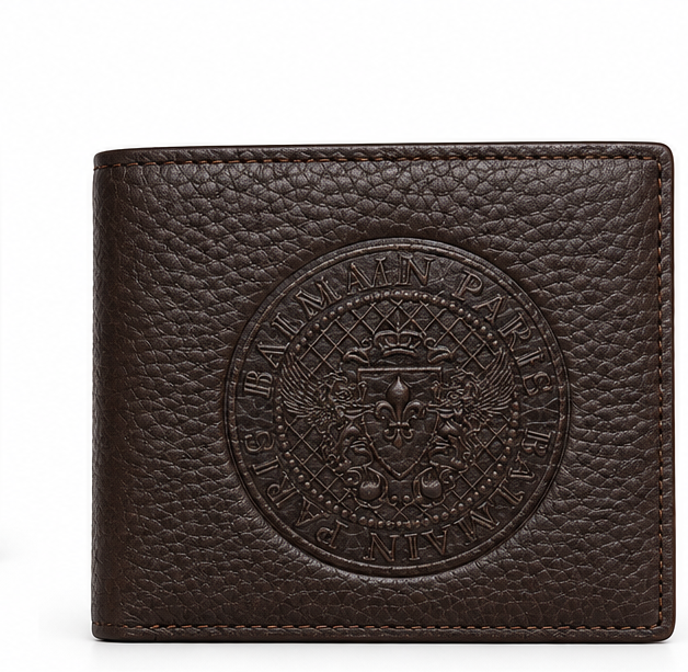 Balmain Paris Signature Leather Bifold Wallet
