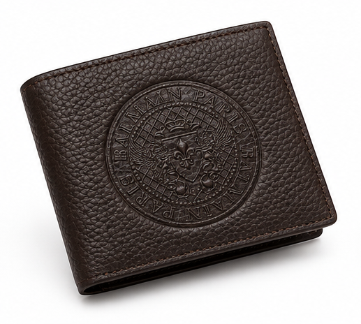 Balmain Paris Signature Leather Bifold Wallet