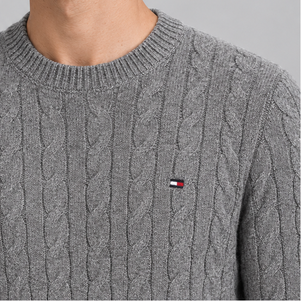 Cable Knit Crewneck Sweater