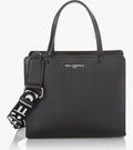 KARL LAGERFELD Maybelle Satchel, Black/Silver