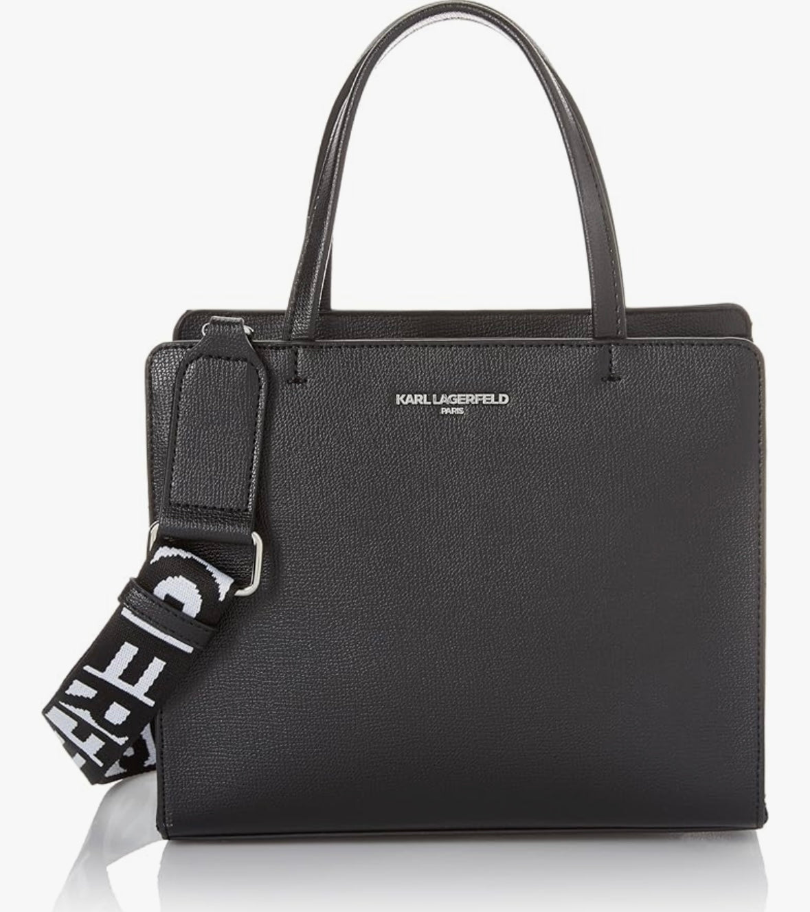 KARL LAGERFELD Maybelle Satchel, Black/Silver