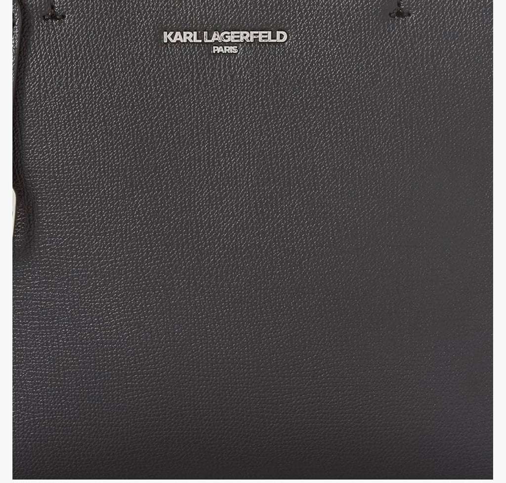 KARL LAGERFELD Maybelle Satchel, Black/Silver
