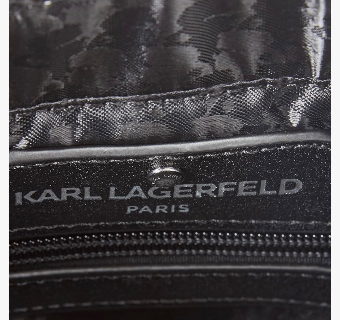 KARL LAGERFELD Maybelle Satchel, Black/Silver