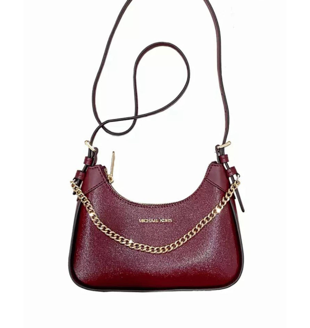 MICHAEL KORS WILMA DARK CHERRY SMALL SHOULDER BAG