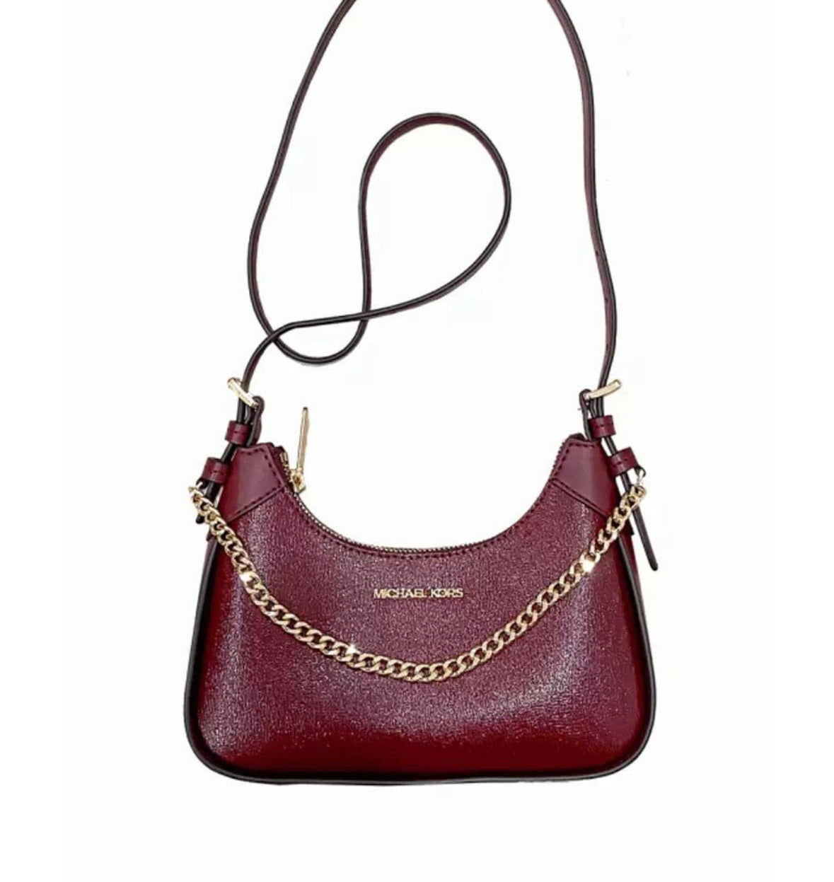 MICHAEL KORS WILMA DARK CHERRY SMALL SHOULDER BAG