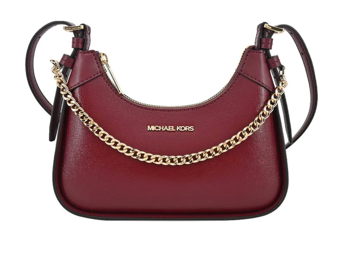 MICHAEL KORS WILMA DARK CHERRY SMALL SHOULDER BAG