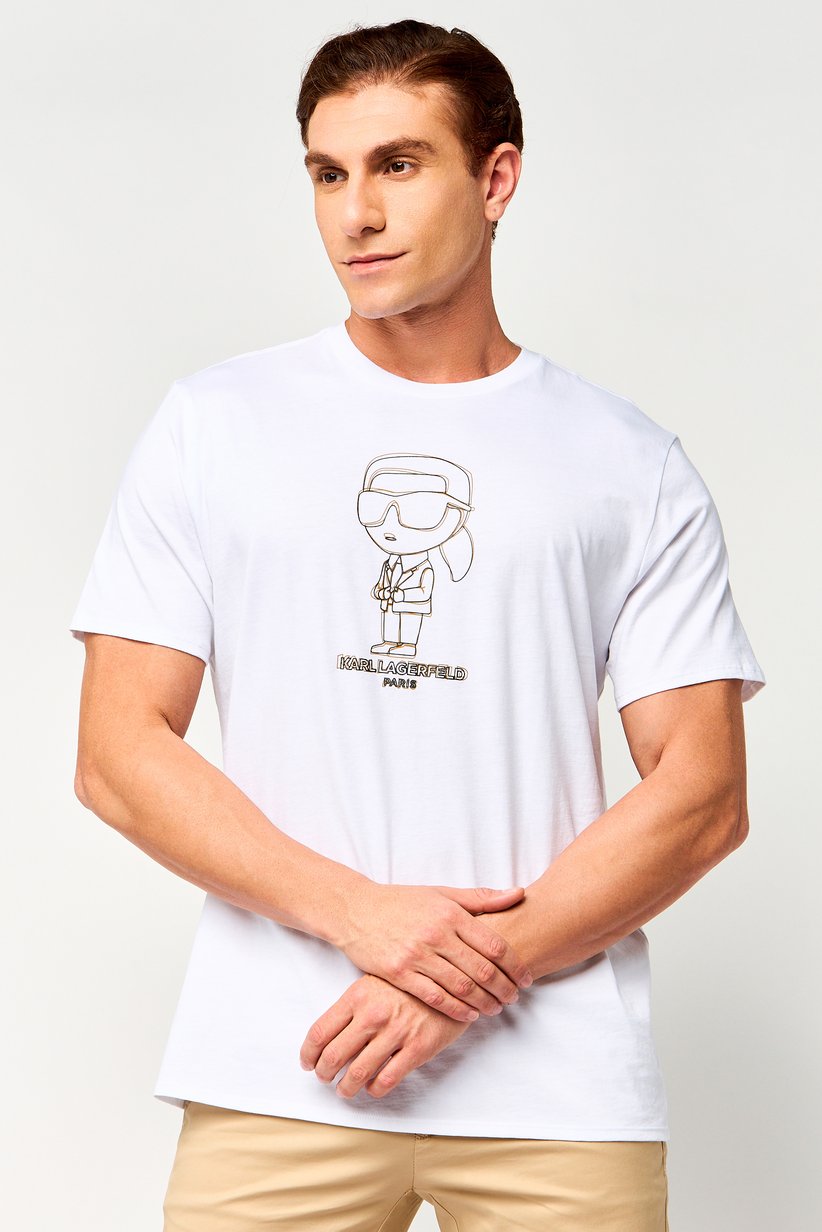 KARL LAGERFELD Crew Neck Graphic Print