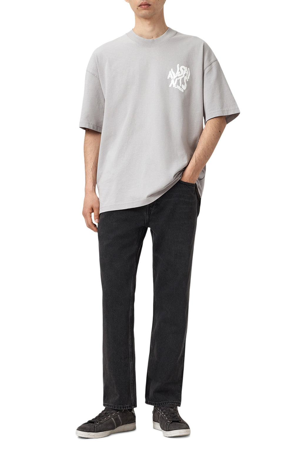 AllSaints Orlando Logo Print Oversized T-Shirt