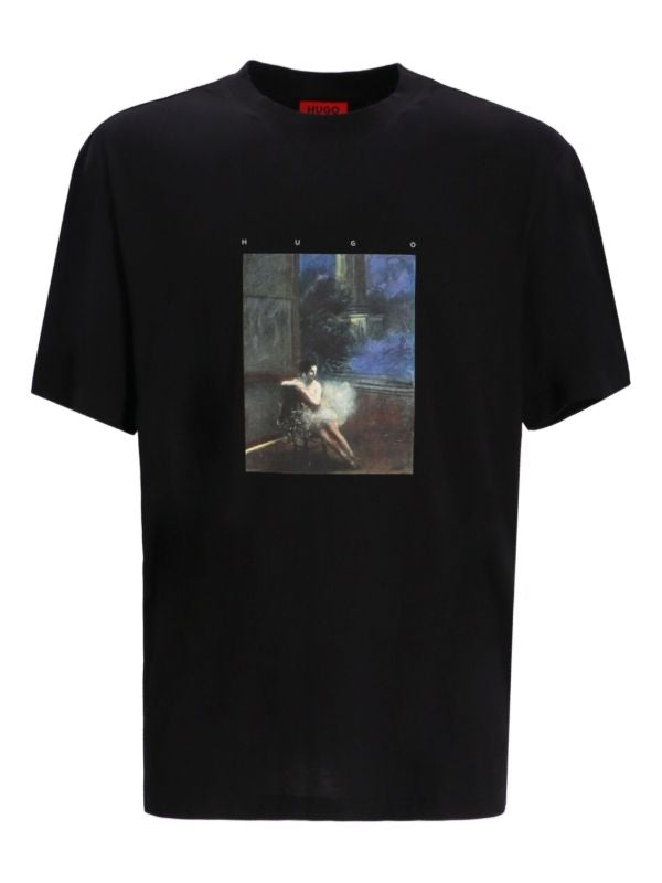 HUGO - Men's Cotton Jersey T-shirt With Ballerina Artwork