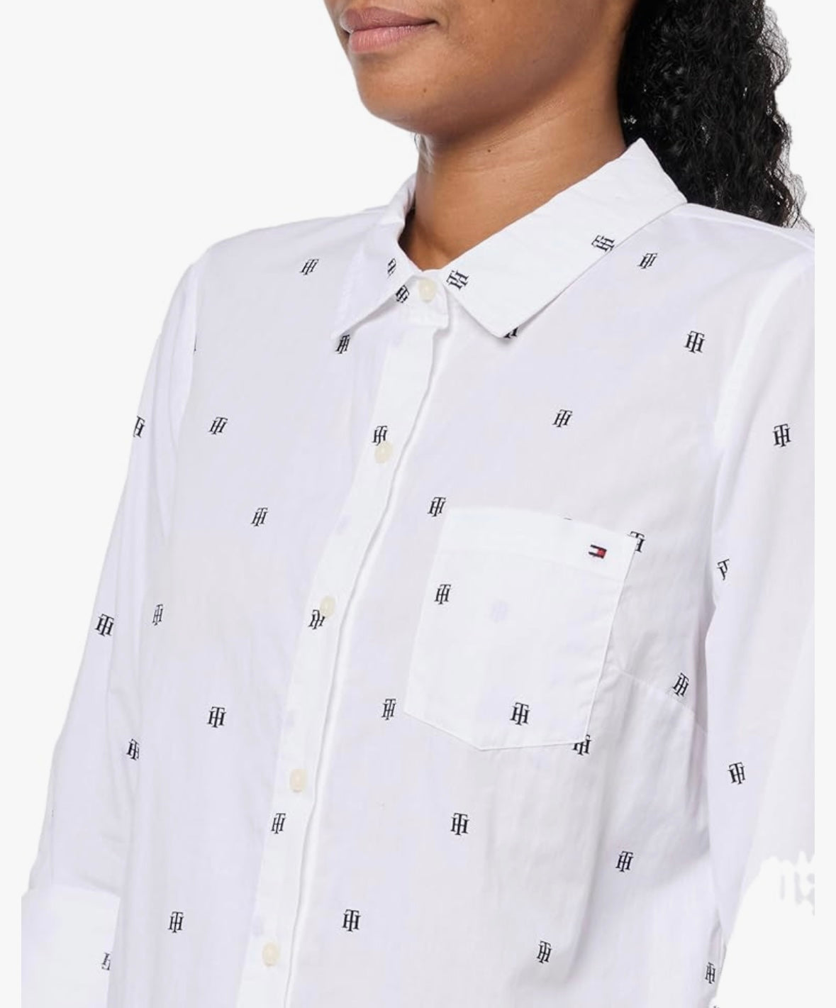 Tommy Hilfiger Women's Cotton Monogram-Logo Shirt