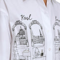 KARL LAGERFELD Women's Shopping Girl Scene With Charms Oversize Poplin