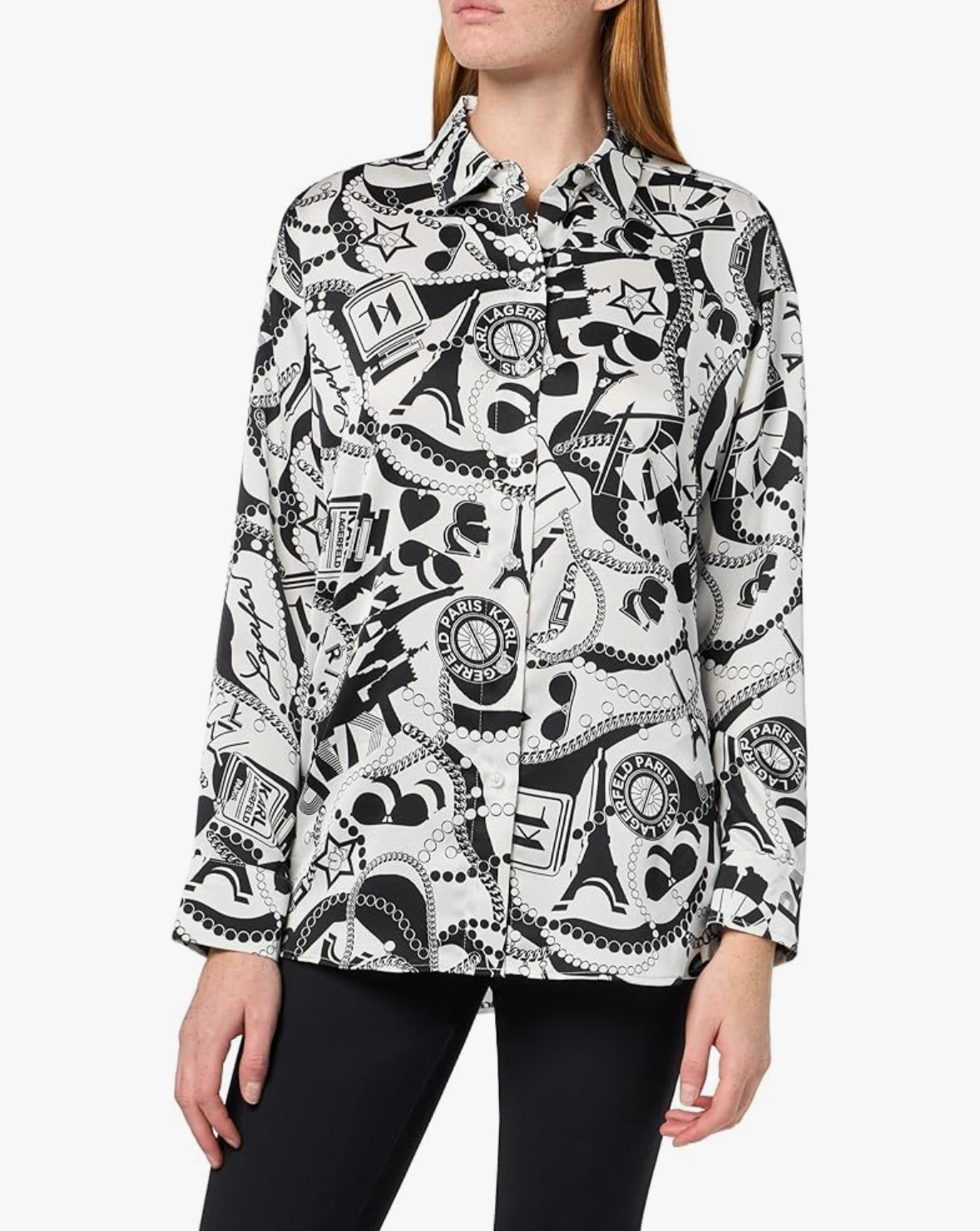 Karl Lagerfeld  Sketch Printed Oversize Blouse