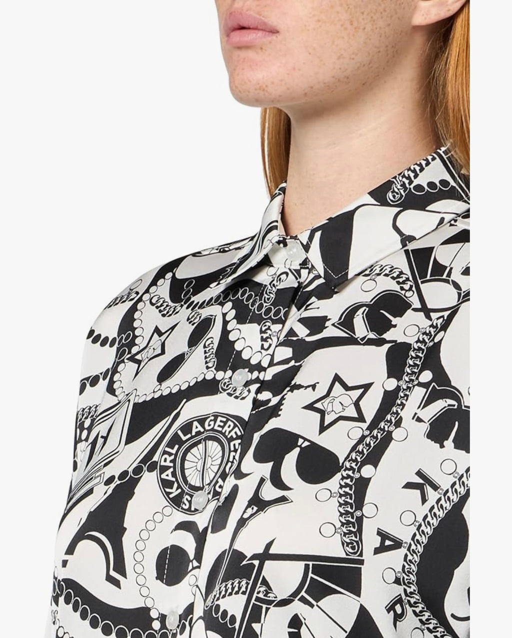 Karl Lagerfeld  Sketch Printed Oversize Blouse