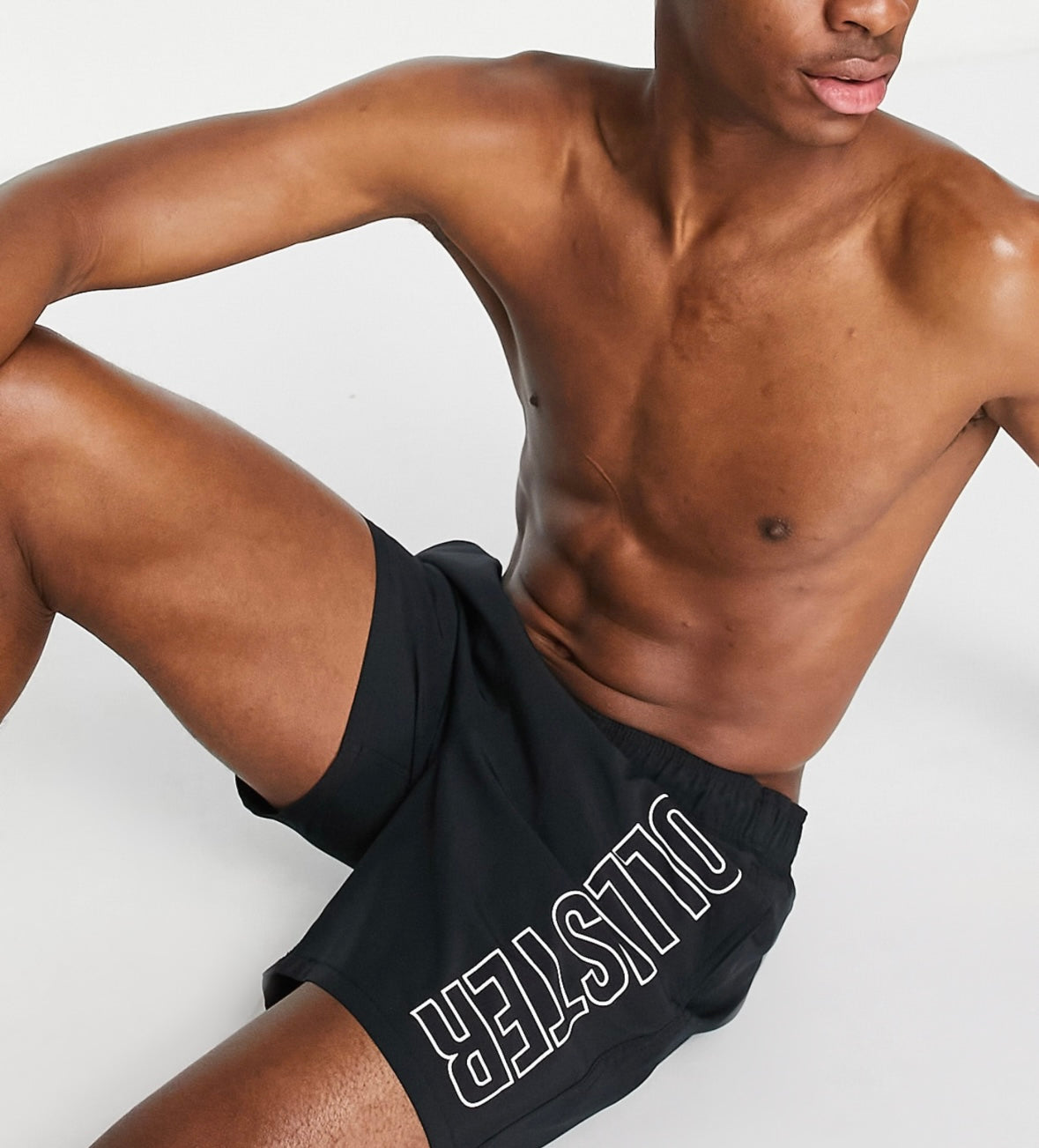 Hollister swim shorts with retro text logo