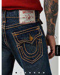 Men ROPE STITCH Joey Flared Fit Dark Wash Jeans