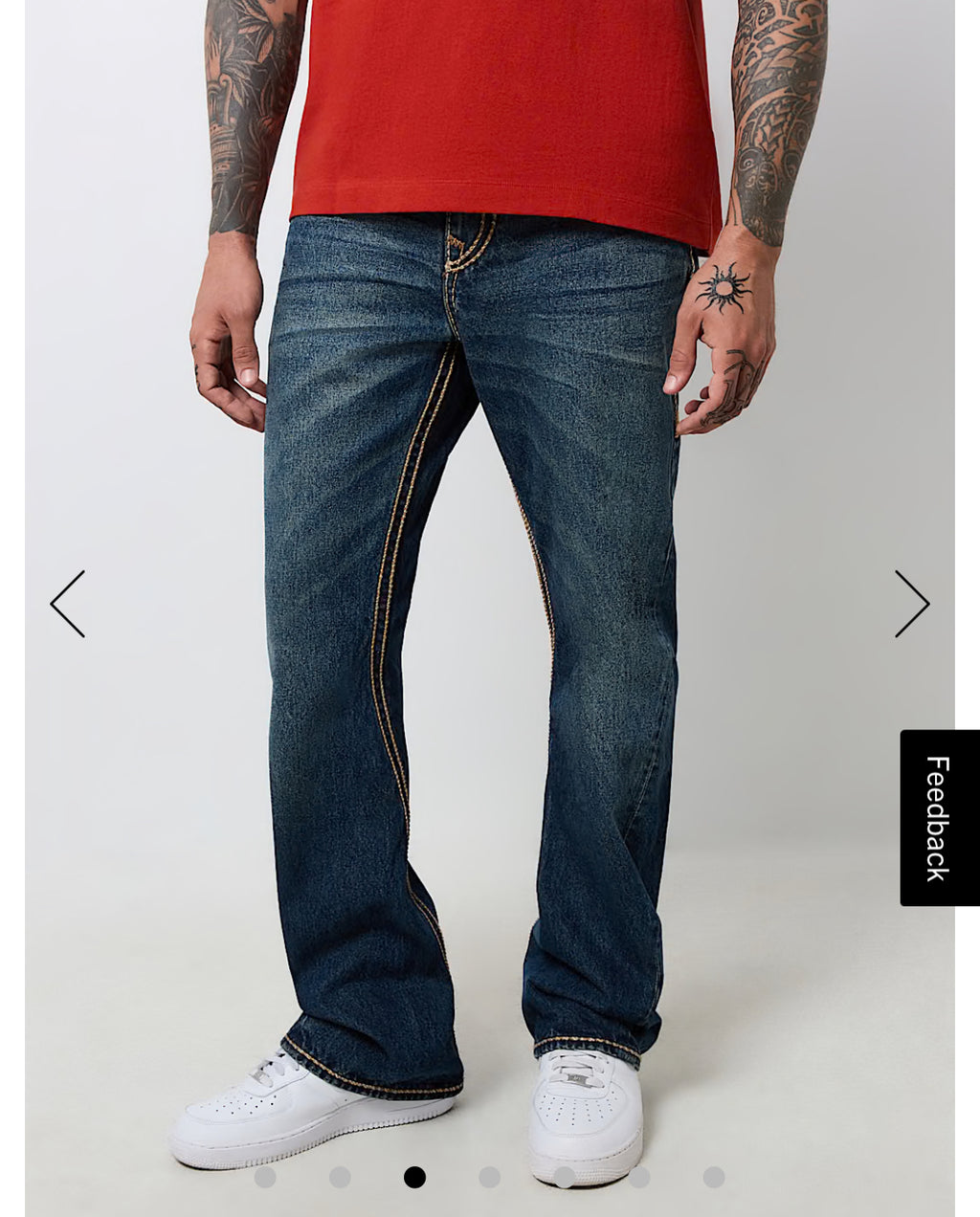Men ROPE STITCH Joey Flared Fit Dark Wash Jeans