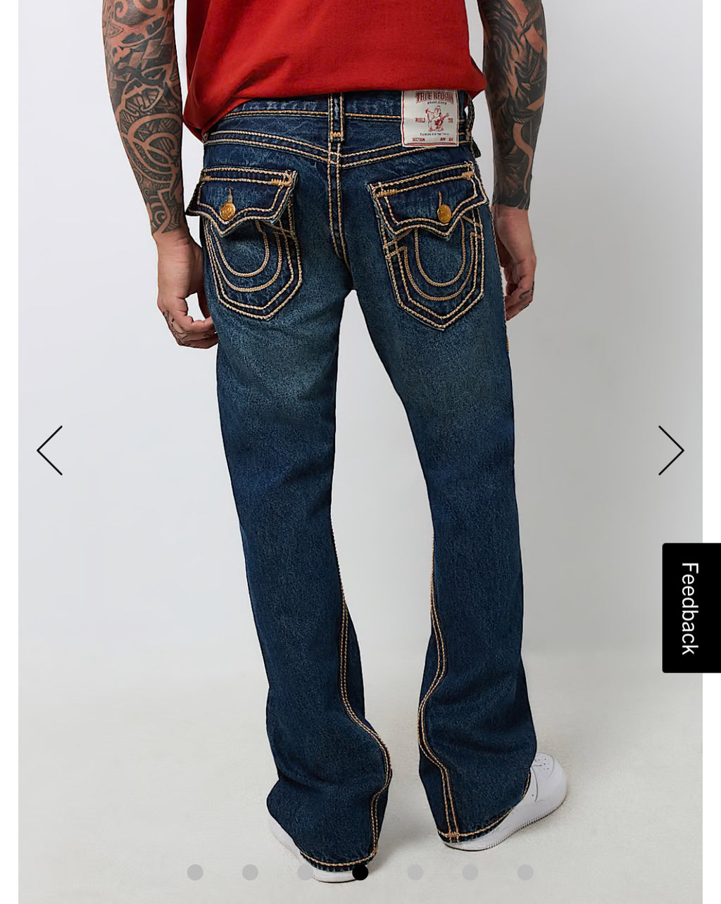 Men ROPE STITCH Joey Flared Fit Dark Wash Jeans