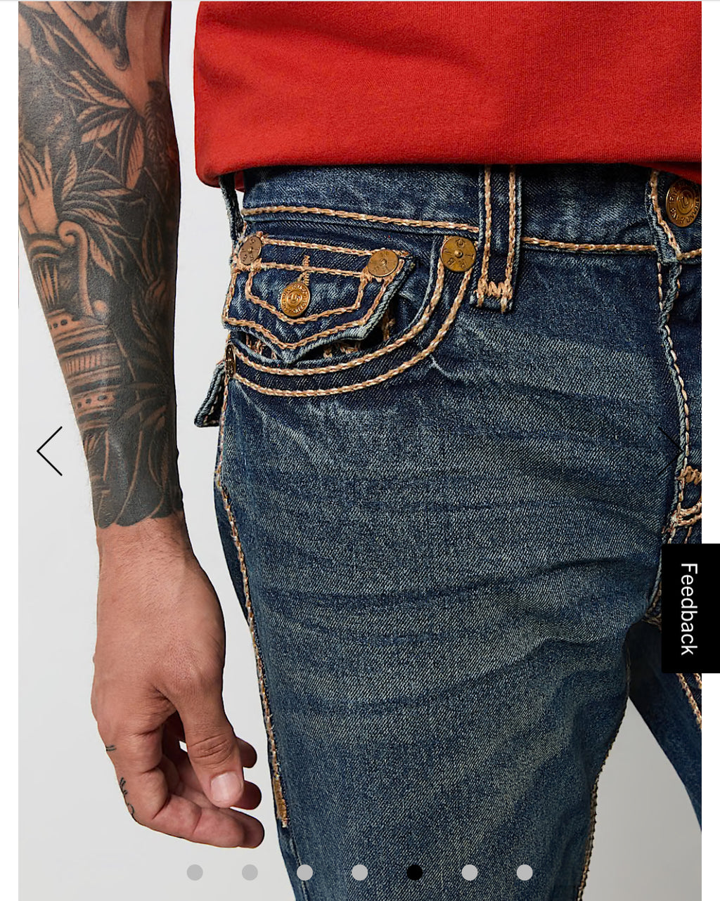 Men ROPE STITCH Joey Flared Fit Dark Wash Jeans