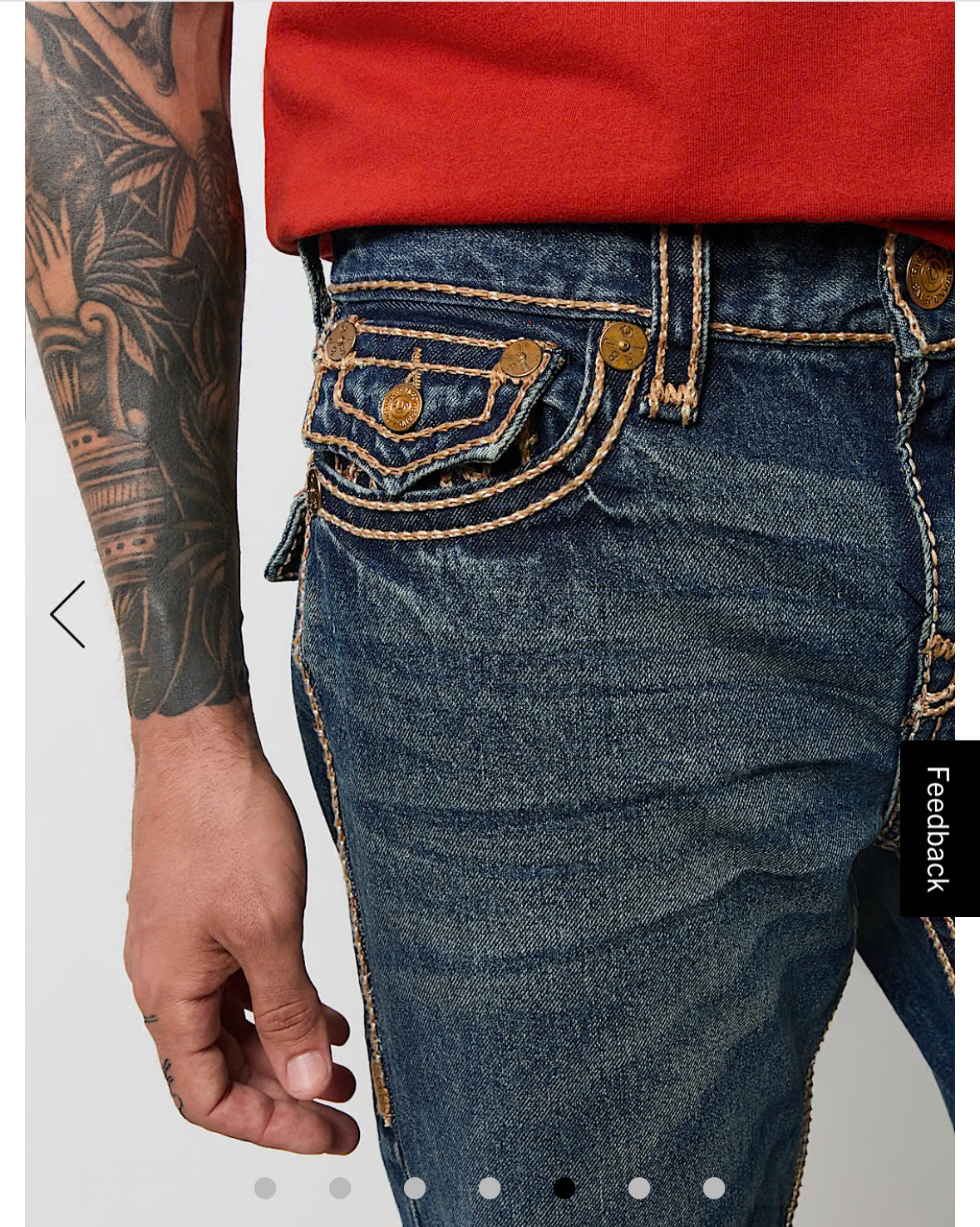 Men ROPE STITCH Joey Flared Fit Dark Wash Jeans