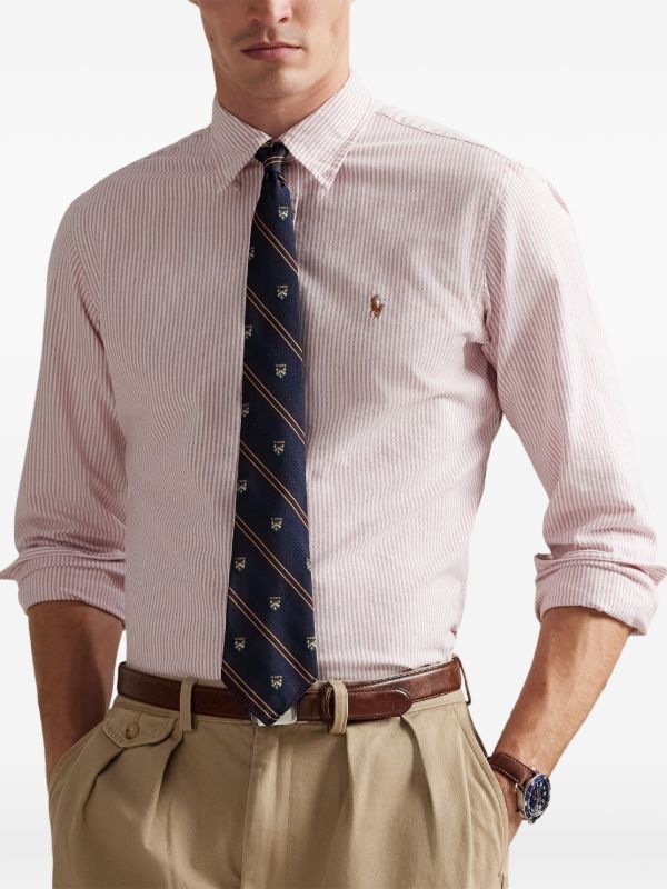 Polo Ralph Lauren White/Pink striped Custom-Fit shirt