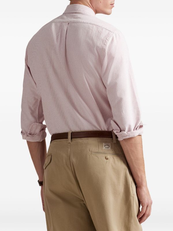 Polo Ralph Lauren White/Pink striped Custom-Fit shirt