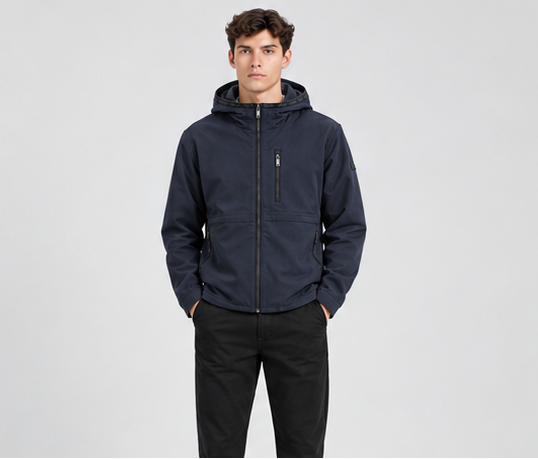 Michael Kors Men's Hooded Softshell Jacket with Logo Trim