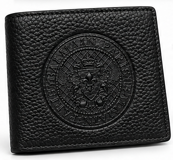Balmain Paris Signature Leather Bifold Wallet